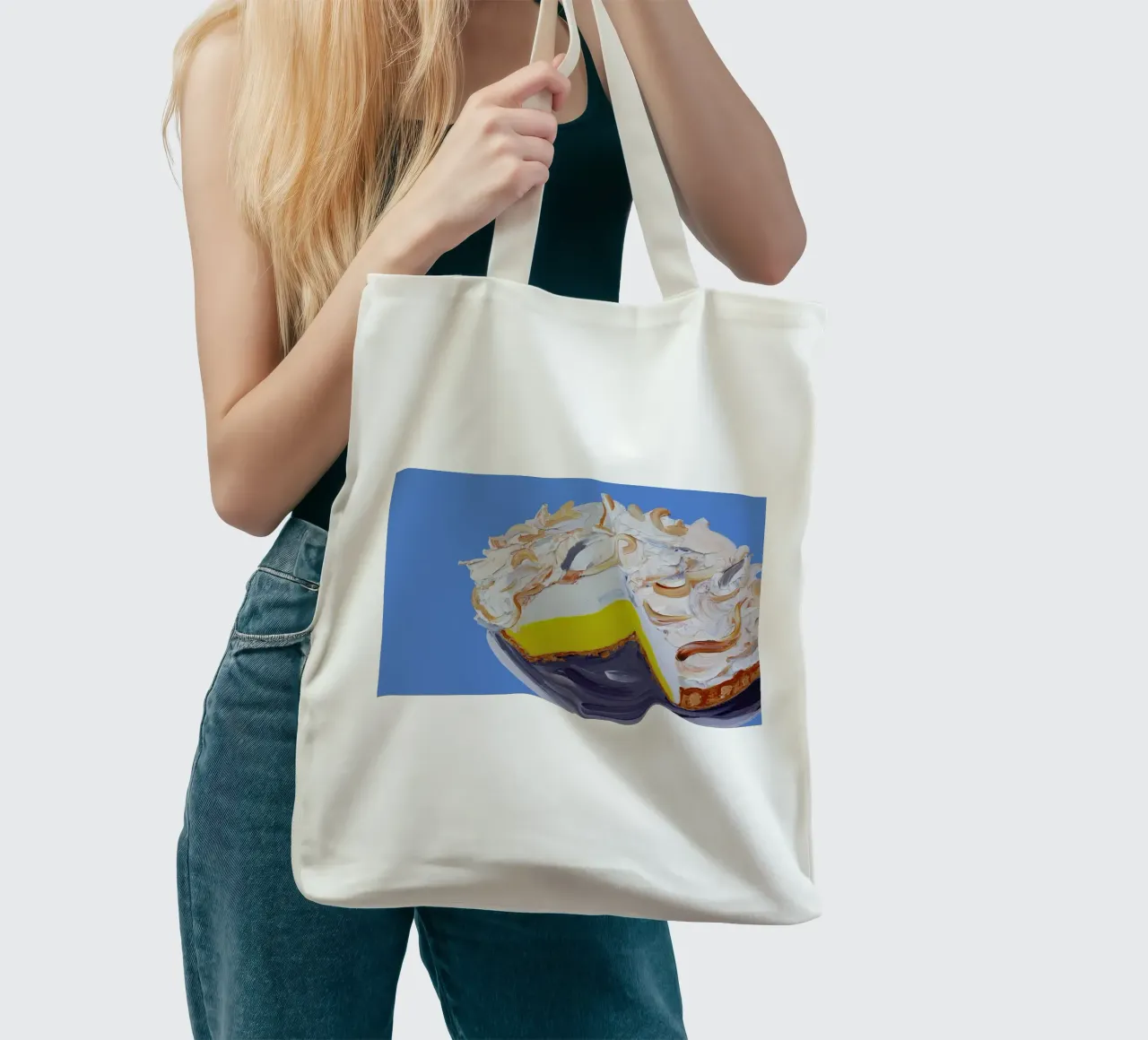 Lemon Meringue Pie borsa in juta da Alice Straker
