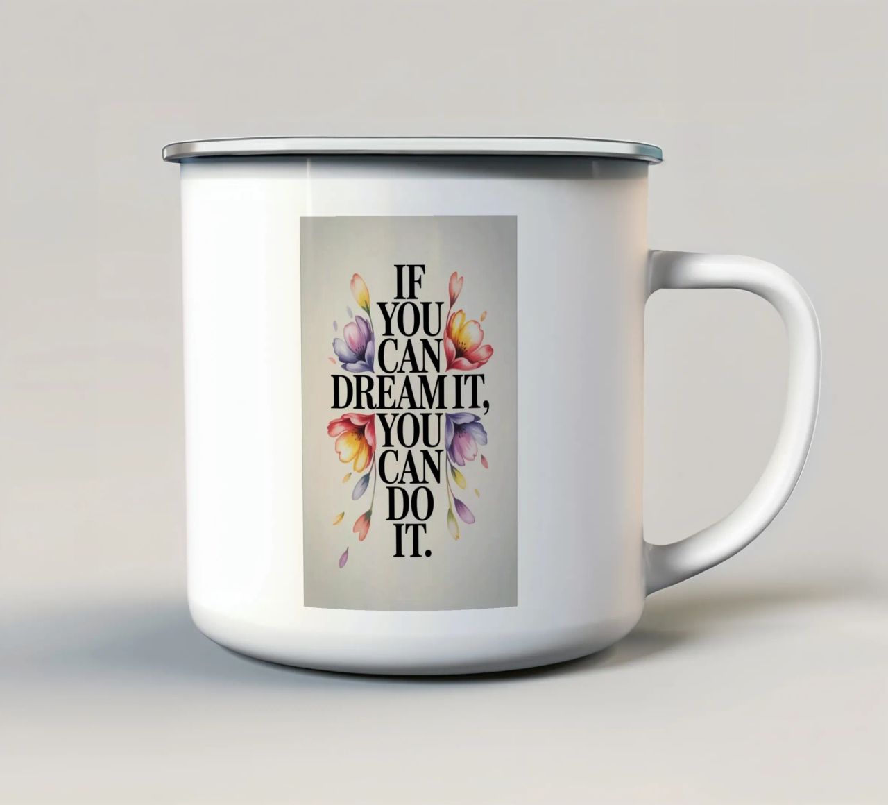 YOU CAN DO IT tazza in smalto da 20 Farben
