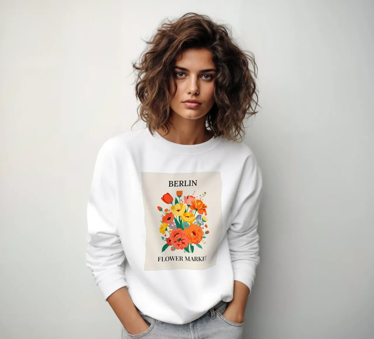 Mercato dei fiori di Berlino - Poster botanico d'epoca felpa da HicksShop