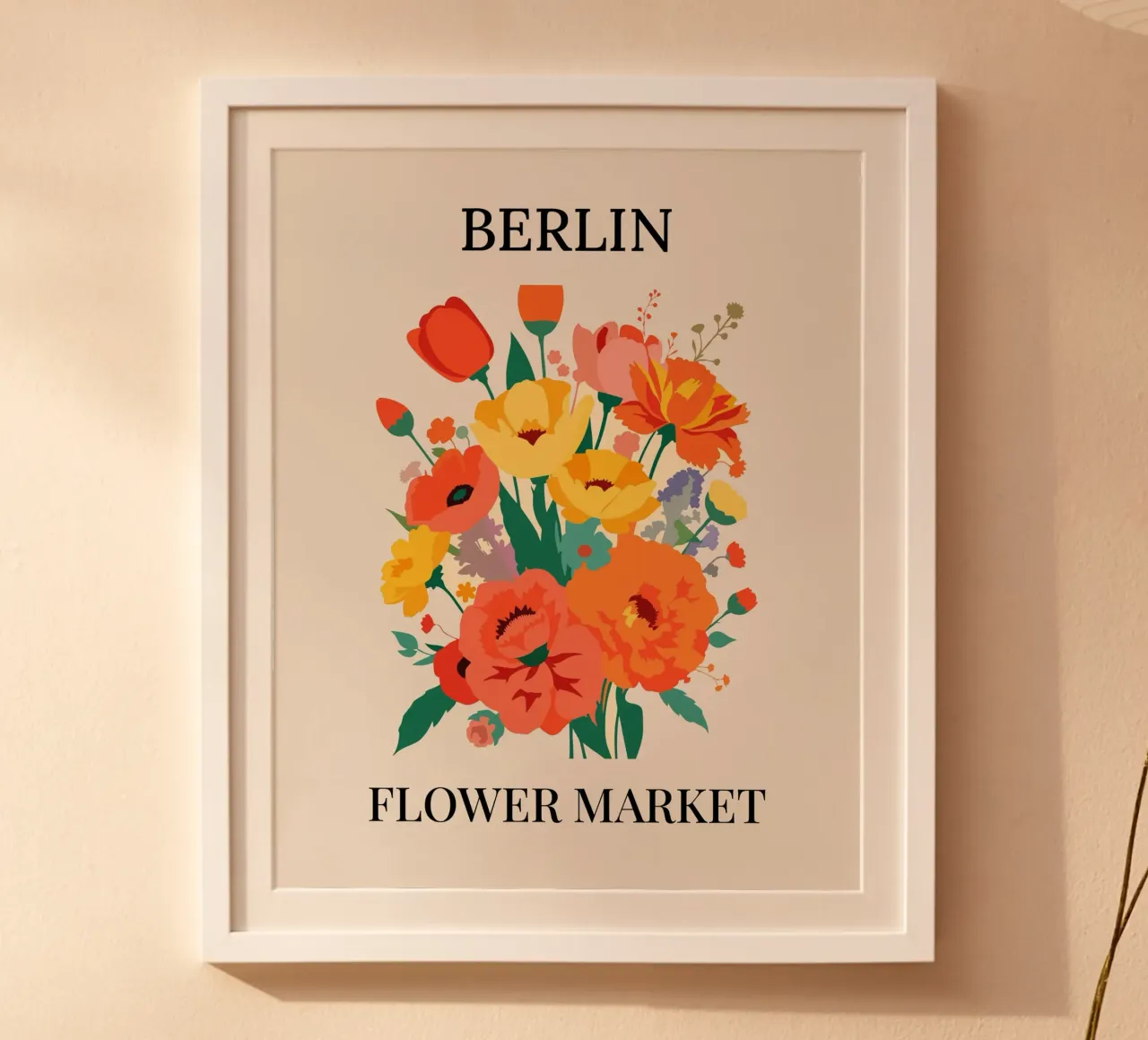 Mercato dei fiori di Berlino - Poster botanico d'epoca poster con telaio in alluminio da HicksShop