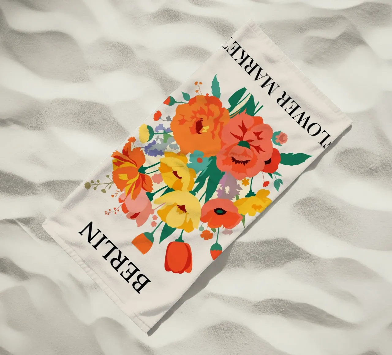Mercato dei fiori di Berlino - Poster botanico d'epoca telo mare da HicksShop