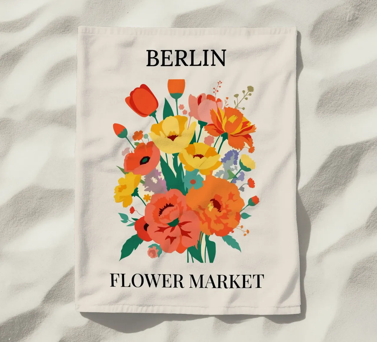 Mercato dei fiori di Berlino - Poster botanico d'epoca telo mare da HicksShop