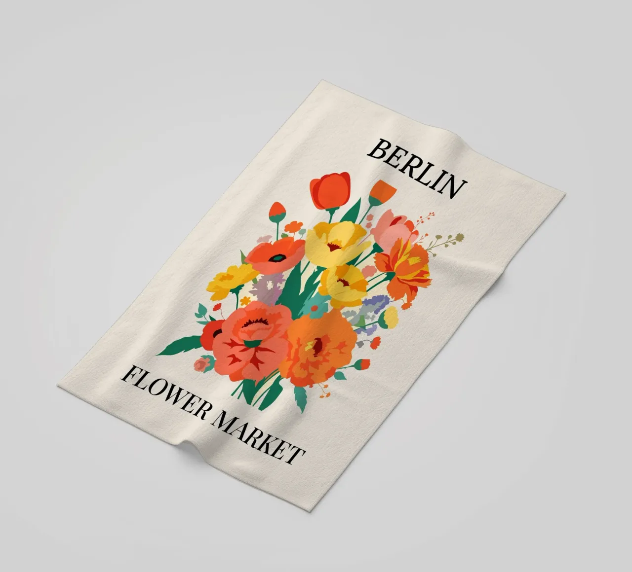 Mercato dei fiori di Berlino - Poster botanico d'epoca telo mare da HicksShop