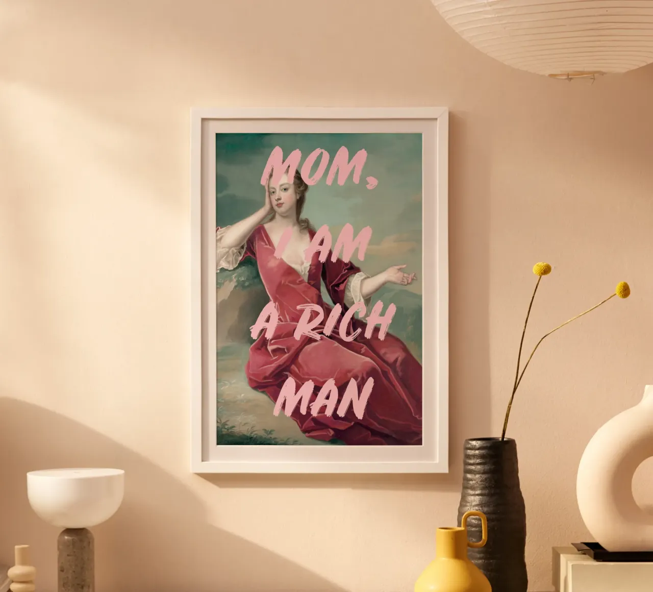 Mom I am a rich man pink art - feminine wall art Hahnemühle von GraceDigitalArtCo