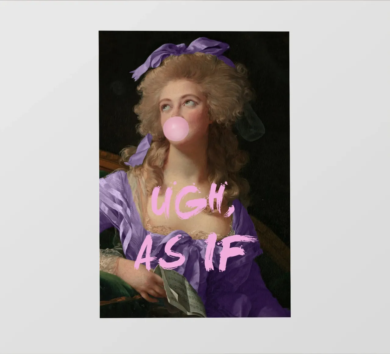 Ugh As If Bubble-Gum Lady, bubble gum art print pellicola backlit da GraceDigitalArtCo