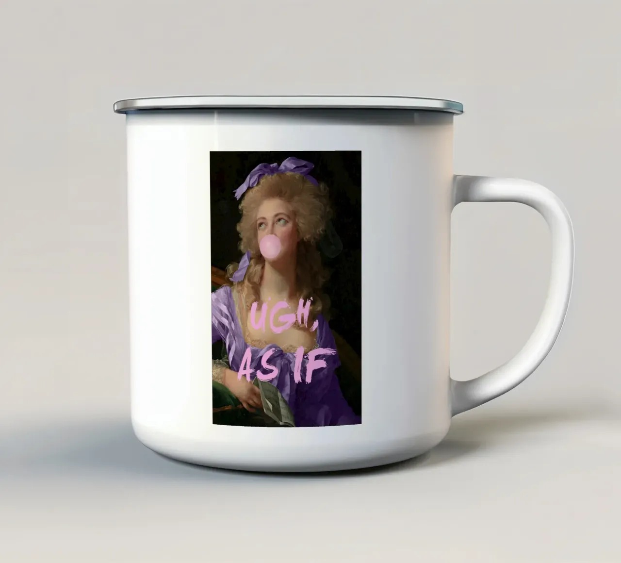 Ugh As If Bubble-Gum Lady, bubble gum art print tazza in smalto da GraceDigitalArtCo
