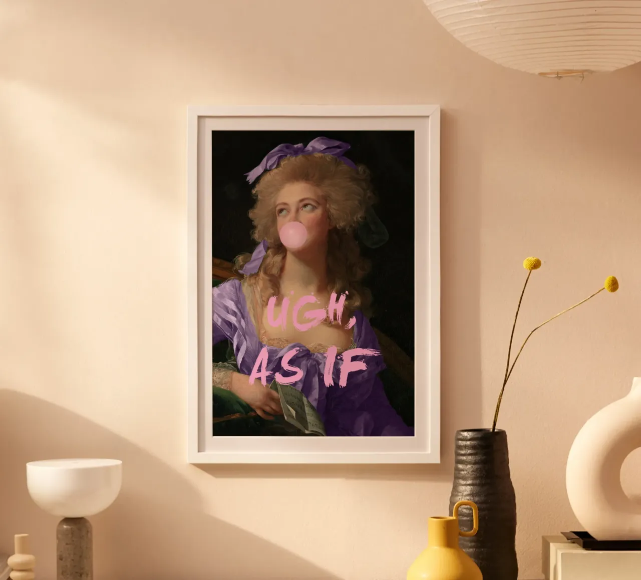 Ugh As If Bubble-Gum Lady, bubble gum art print carta hahnemühle da GraceDigitalArtCo