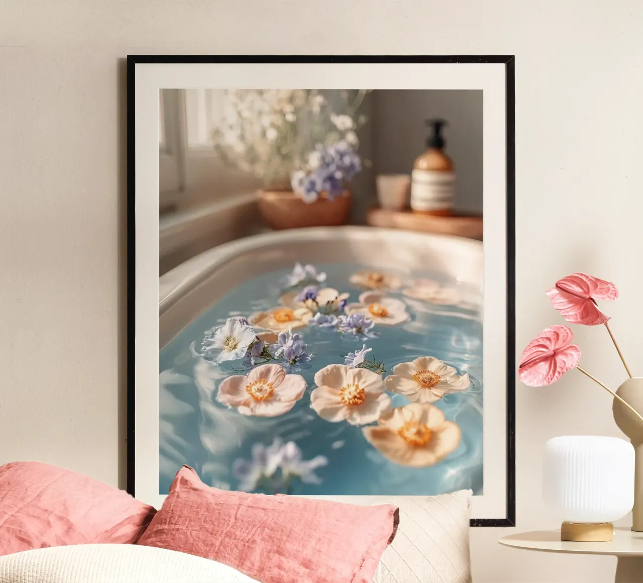 Rituali sereni poster con telaio in alluminio da PhotoVibe Decor