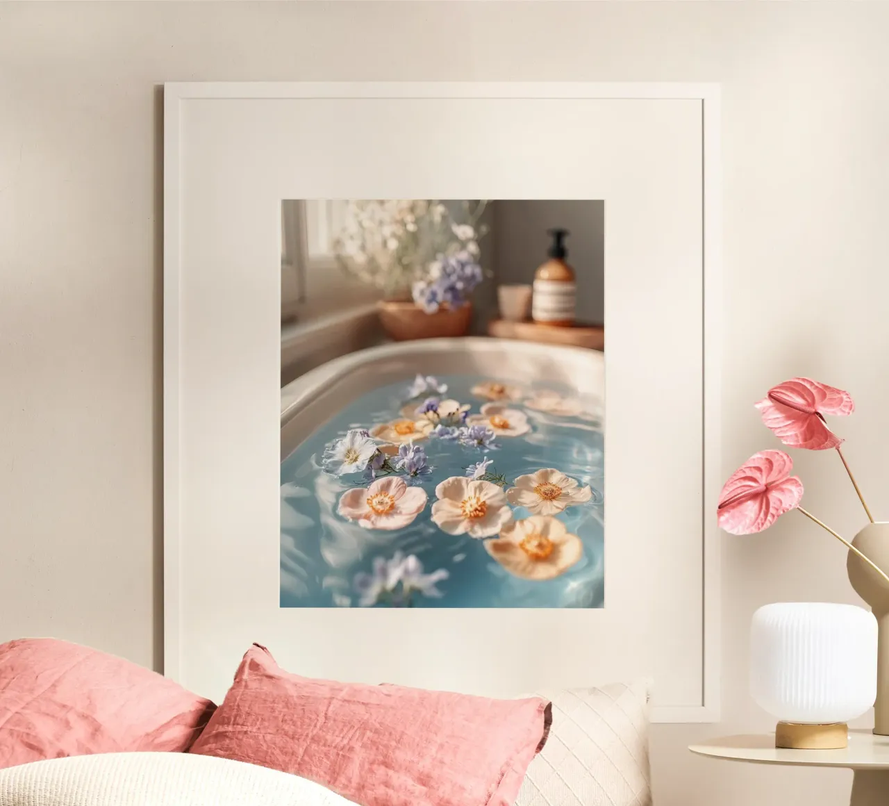 Rituali sereni poster con telaio in alluminio da PhotoVibe Decor
