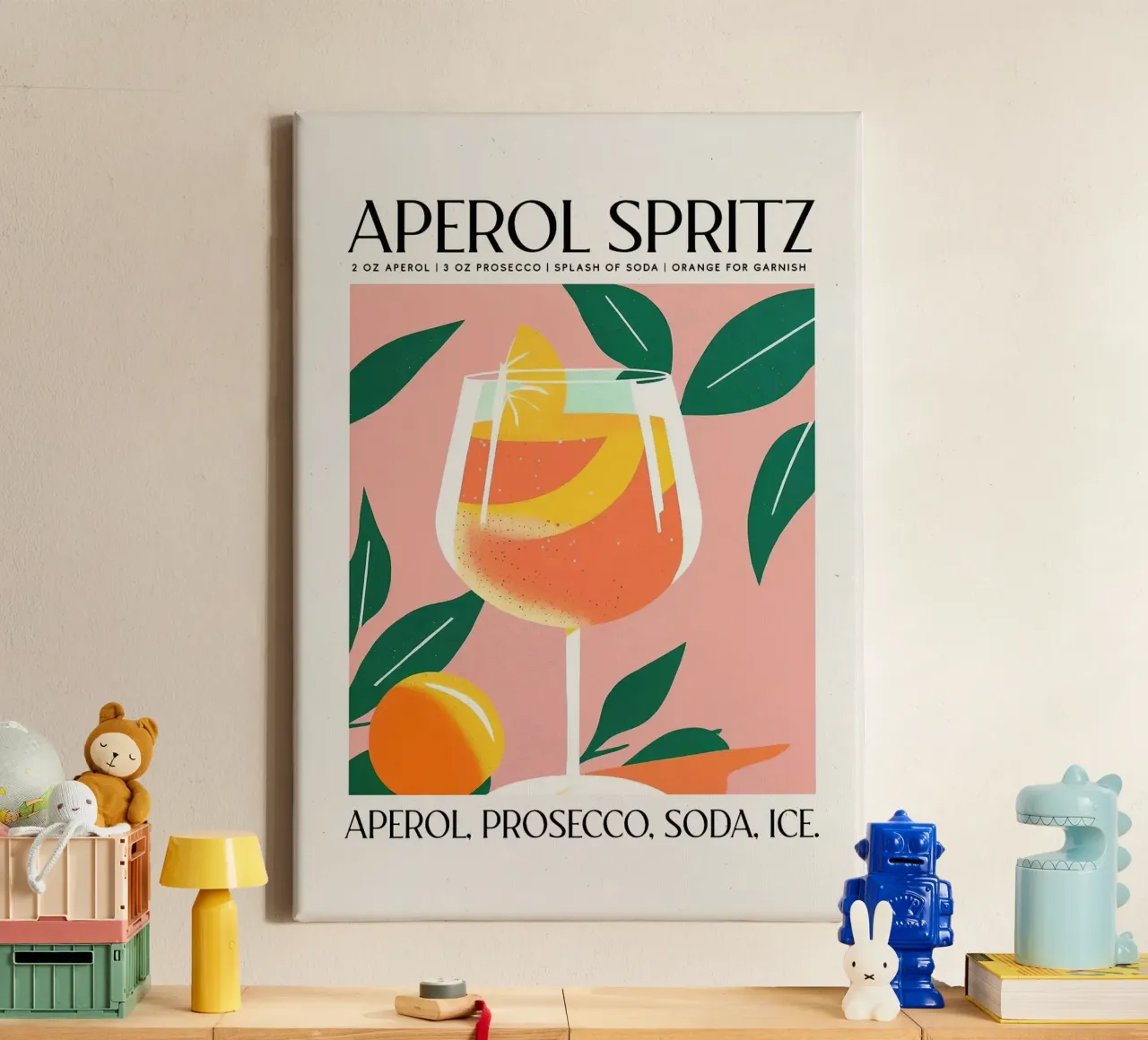 Aperol prosecco soda tela con Cornice a cassetta da Kevin Walters