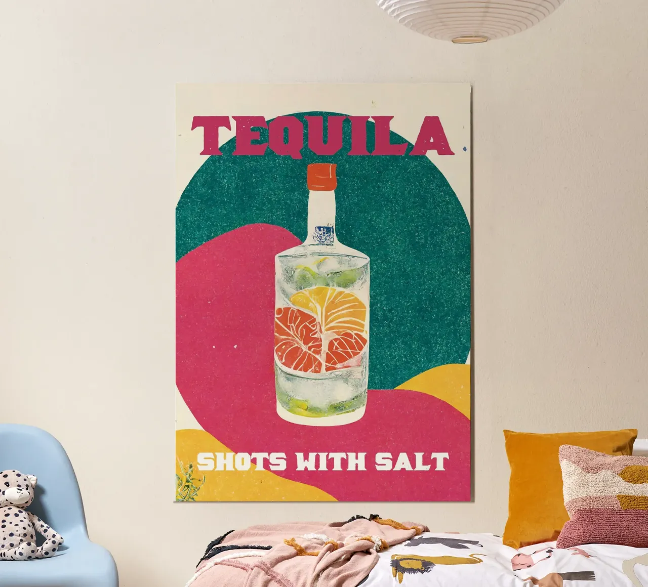 tequila bottle poster con telaio in alluminio da Kevin Walters