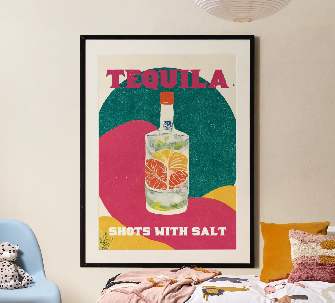 tequila bottle poster con telaio in alluminio da Kevin Walters
