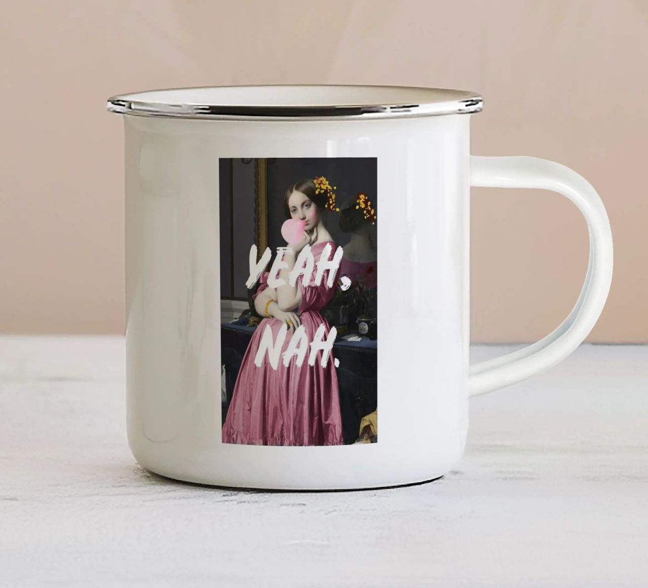 Yeah Nah Sassy Altered Art tazza in smalto da GraceDigitalArtCo
