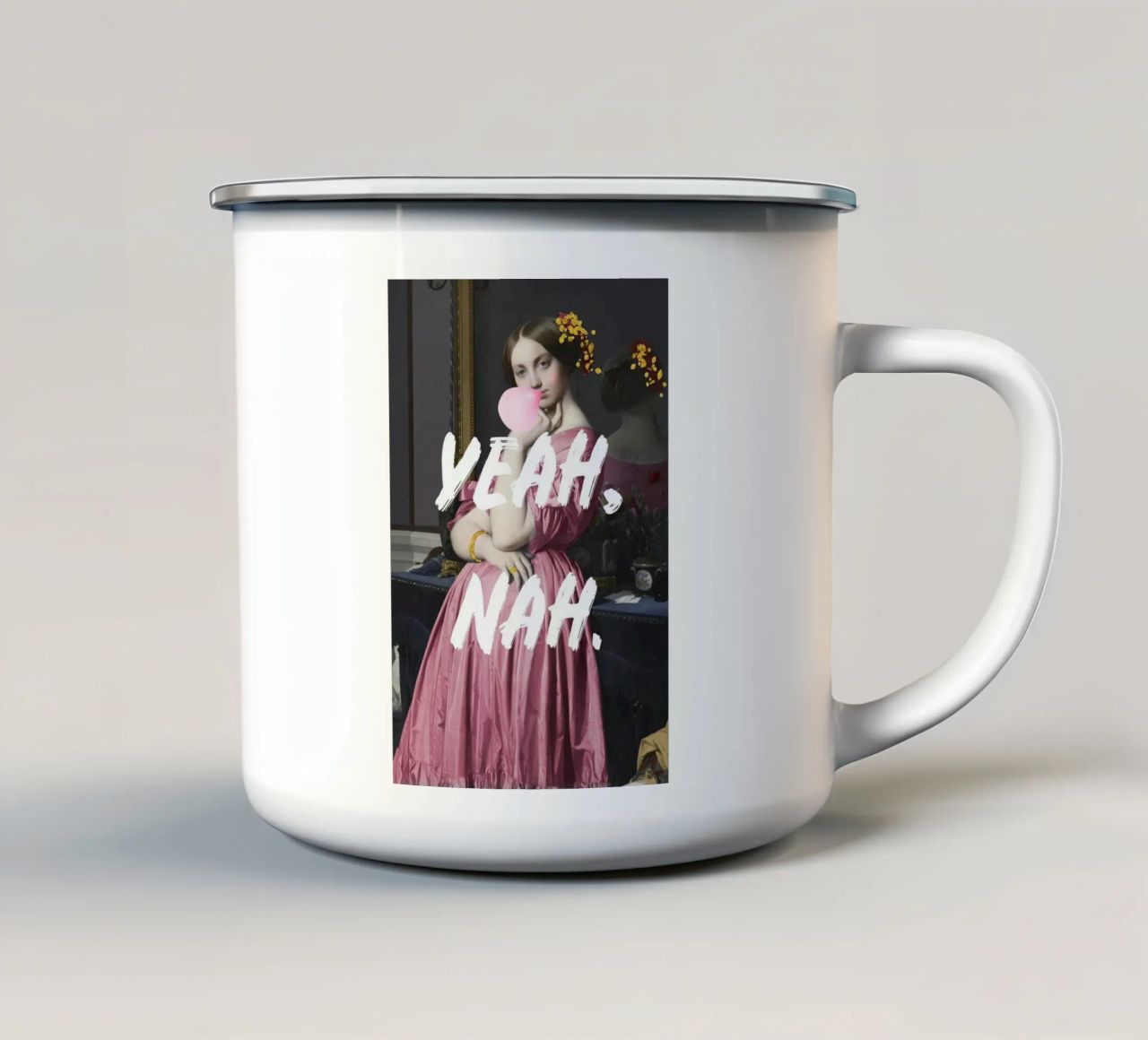 Yeah Nah Sassy Altered Art tazza in smalto da GraceDigitalArtCo