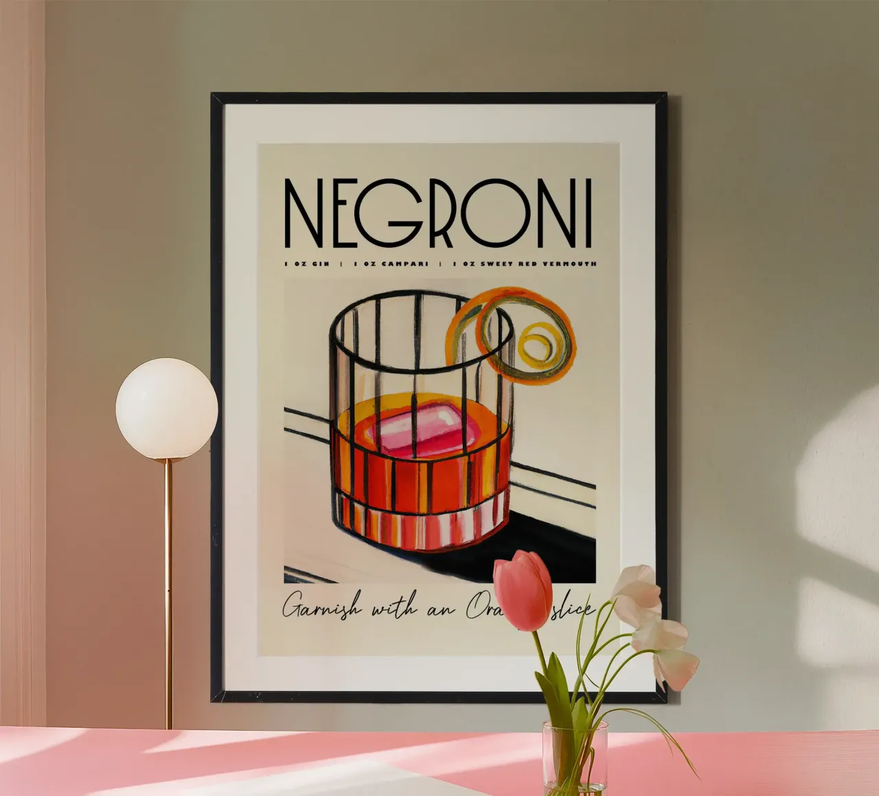 negroni cocktail poster da Kevin Walters