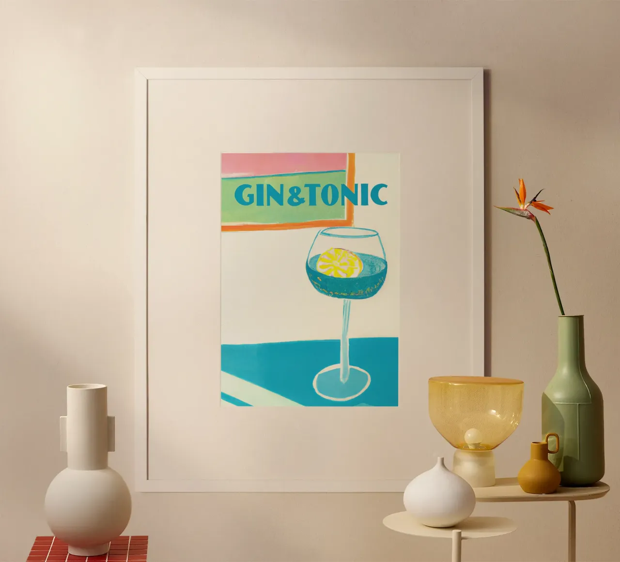Cocktail mit Zitrone, Gin und Tonic Poster von Kevin Walters