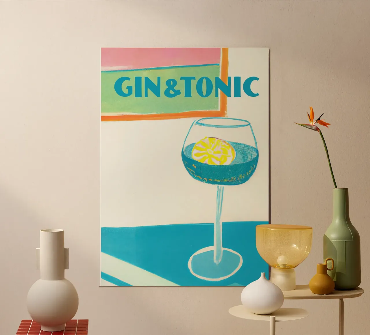 Cocktail mit Zitrone, Gin und Tonic Poster von Kevin Walters