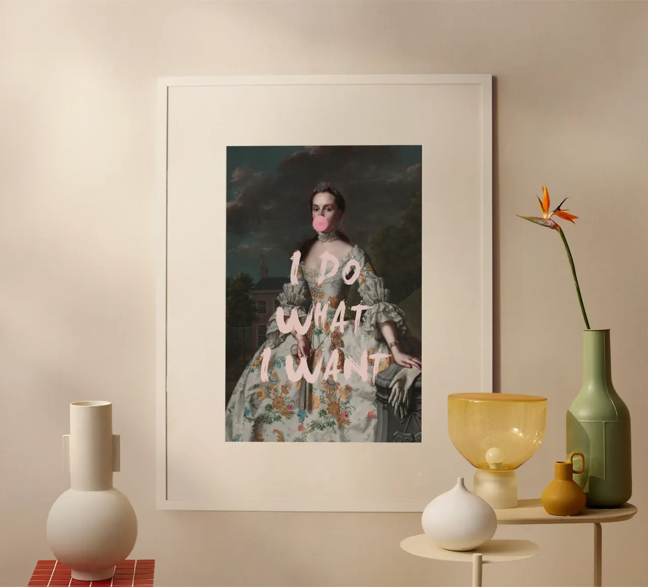 I do what I want - Sassy Altered Art - feminine wall art poster con telaio in plastica da GraceDigitalArtCo