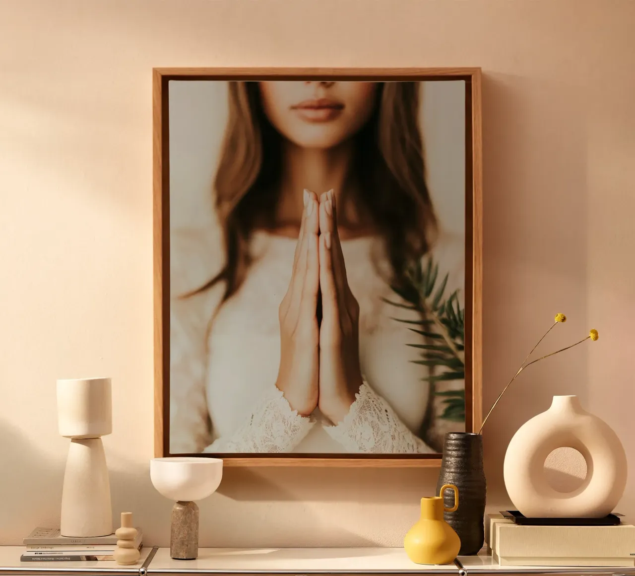 Rituali sereni tela con Cornice a cassetta da PhotoVibe Decor