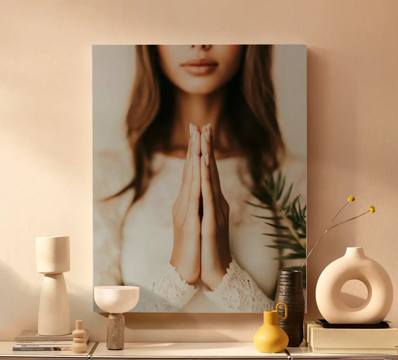 Rituali sereni tela con Cornice a cassetta da PhotoVibe Decor
