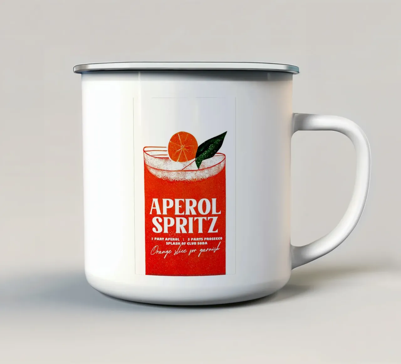 Aperol spritz tazza in smalto da Kevin Walters