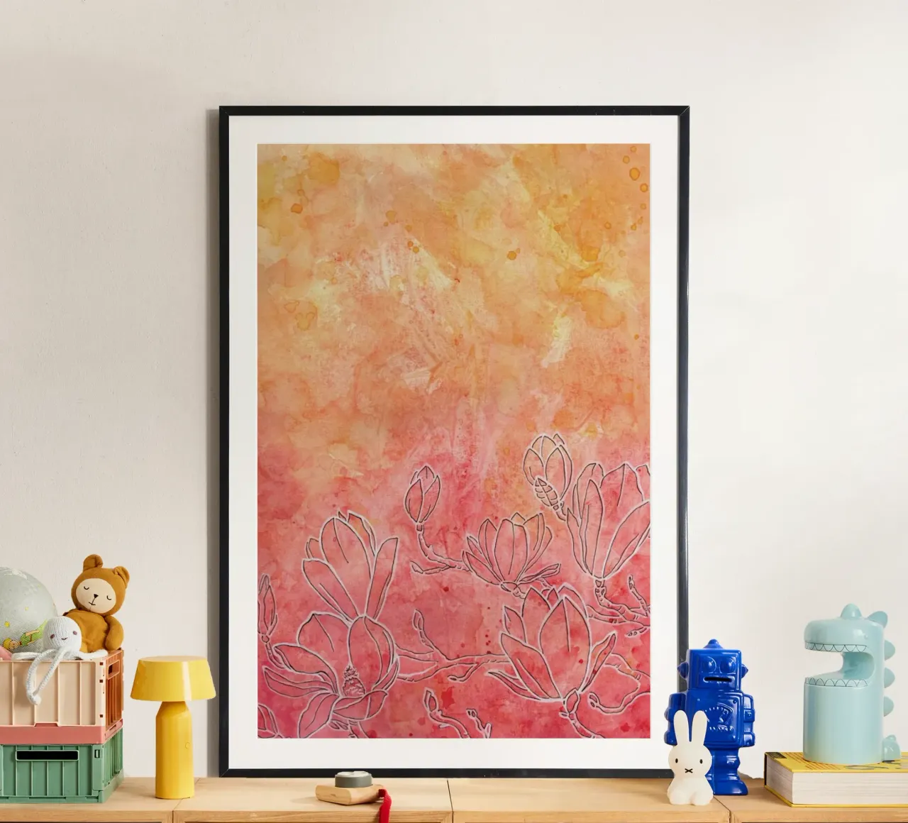 Magnolia poster con telaio in alluminio da Ctoft