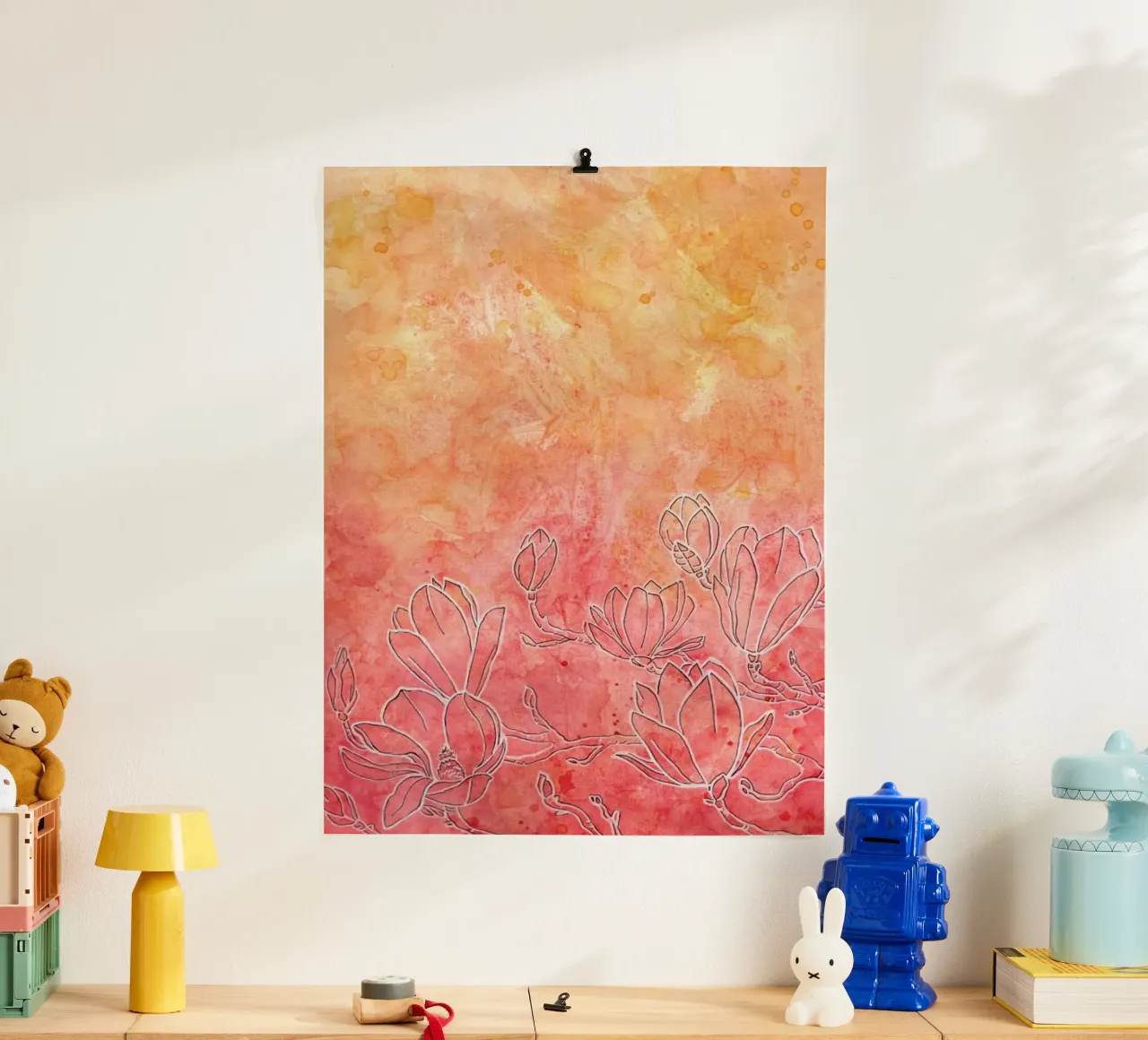 Magnolia poster con telaio in alluminio da Ctoft