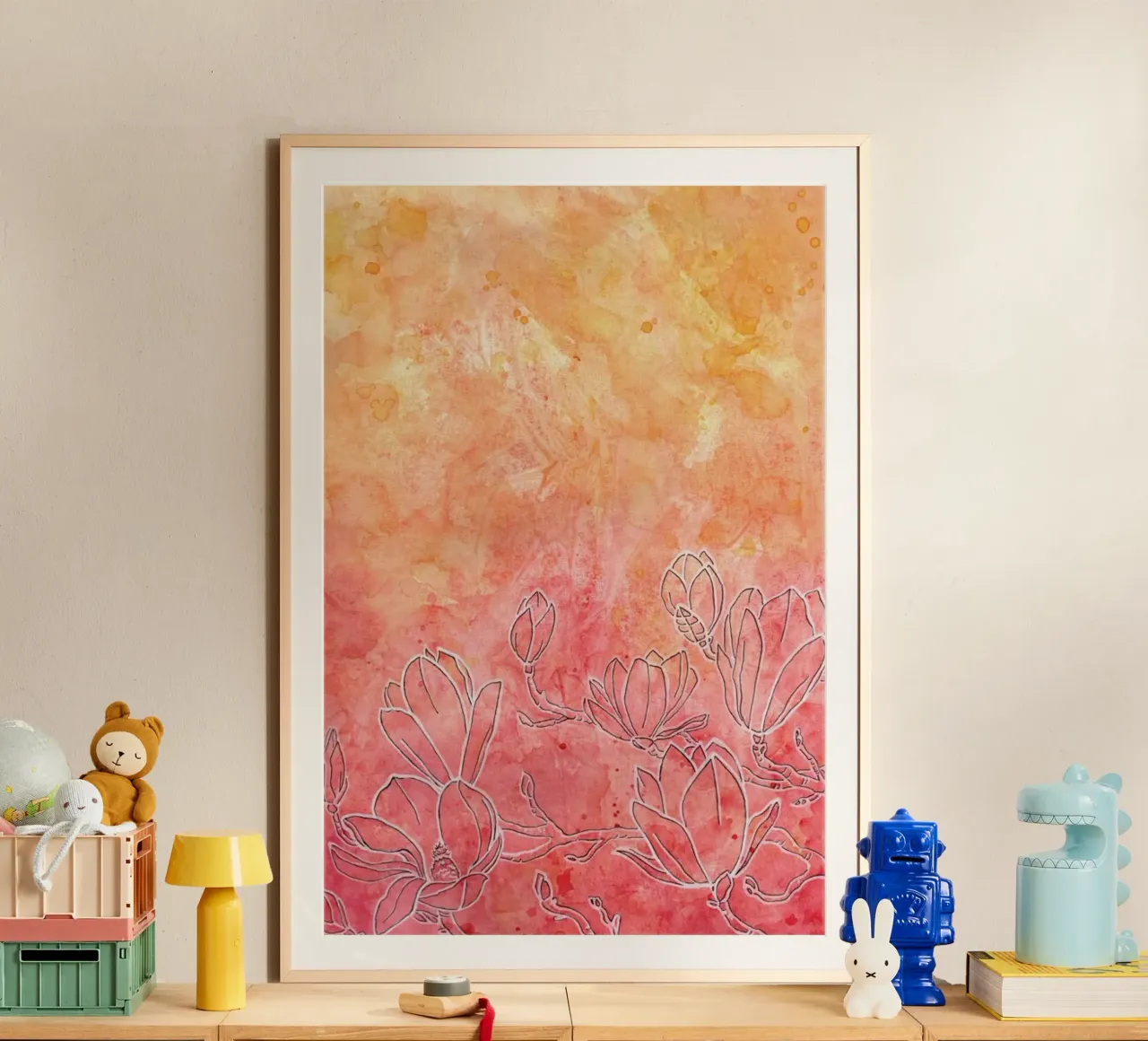 Magnolia poster con telaio in alluminio da Ctoft