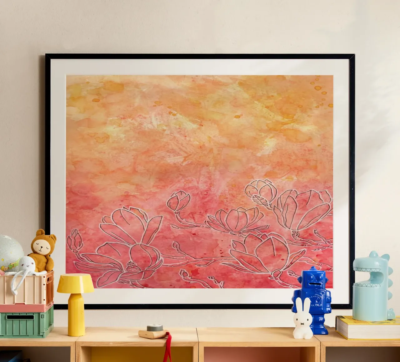 Magnolia poster con telaio in alluminio da Ctoft