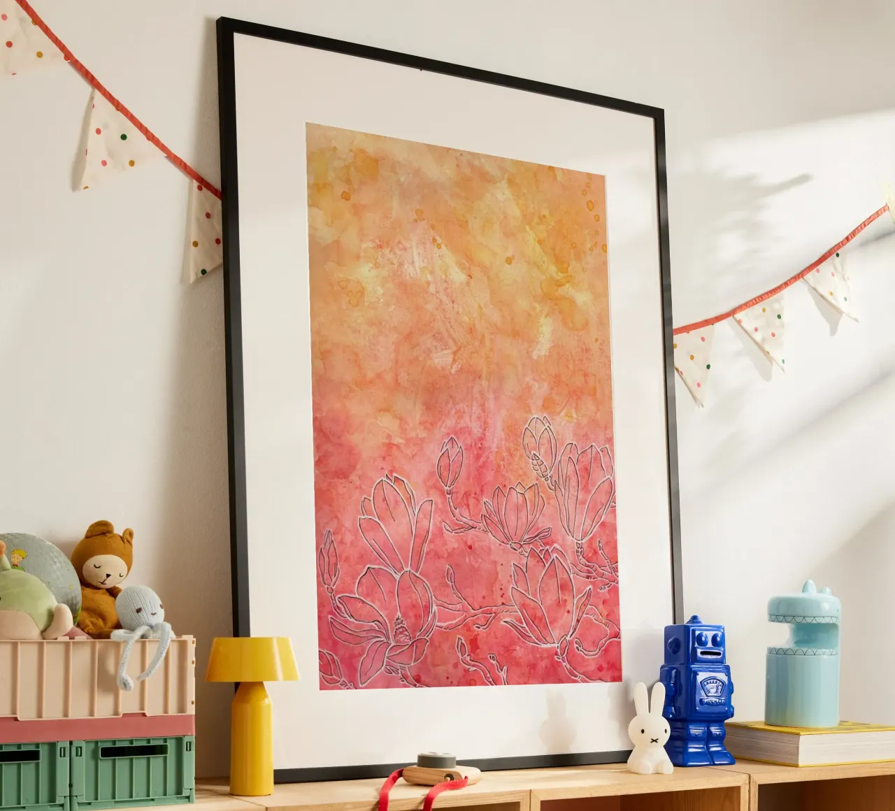 Magnolia poster con telaio in alluminio da Ctoft