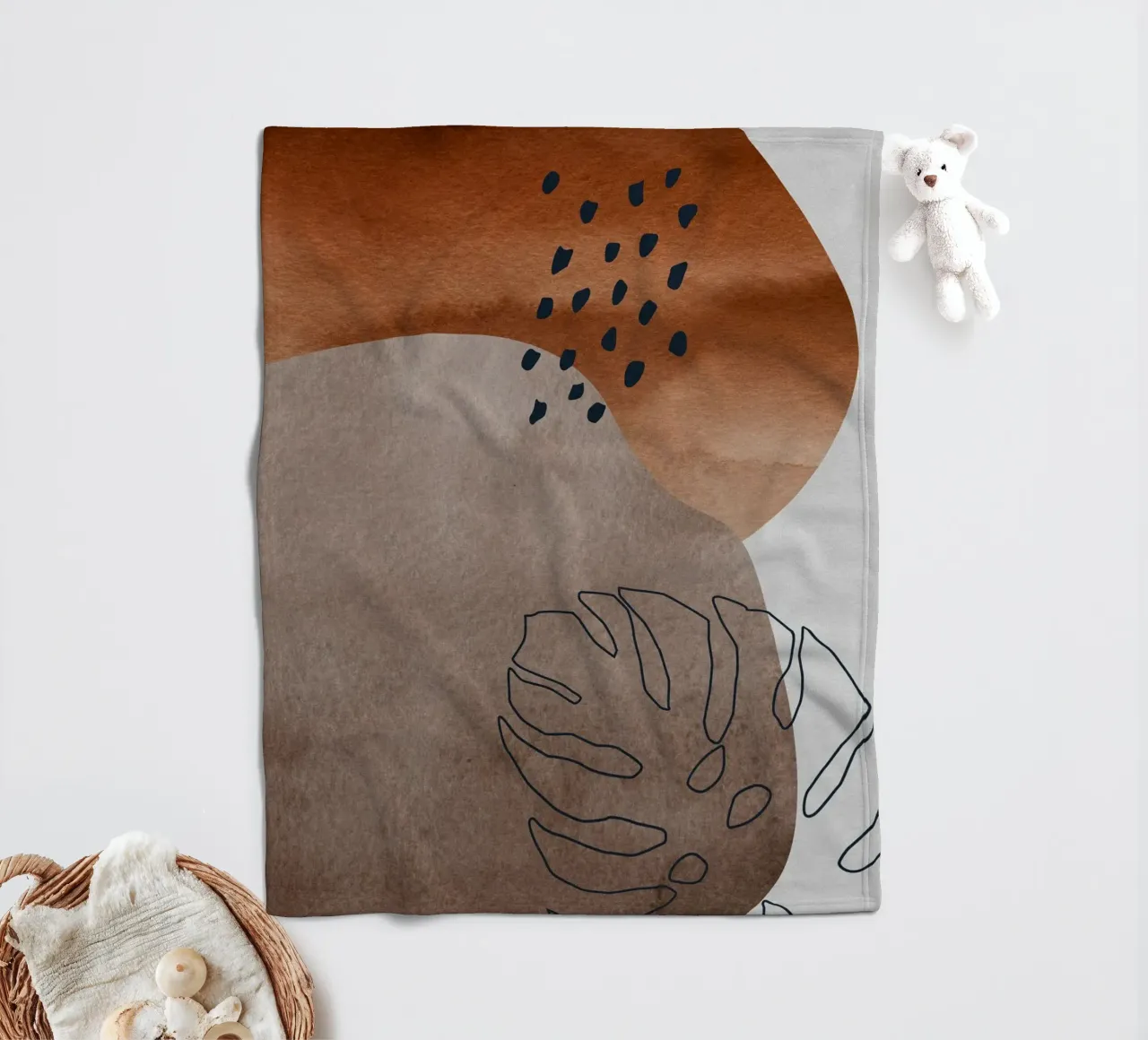 boho abstract art coperta in pile da vintageshop