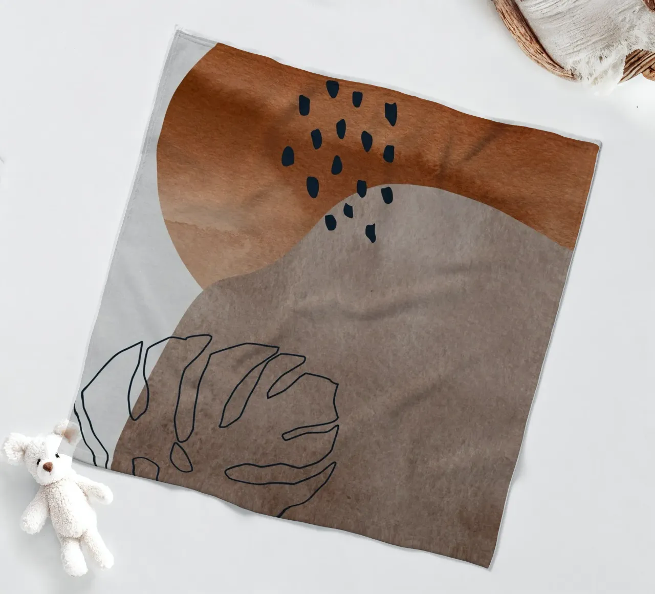 boho abstract art coperta in pile da vintageshop