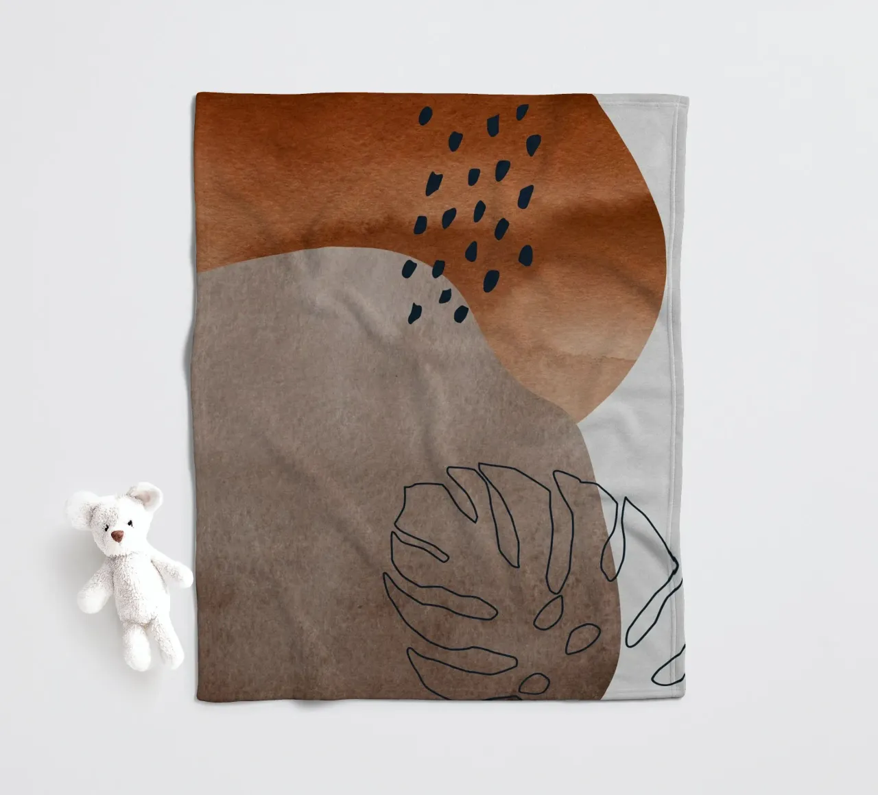 boho abstract art coperta in pile da vintageshop