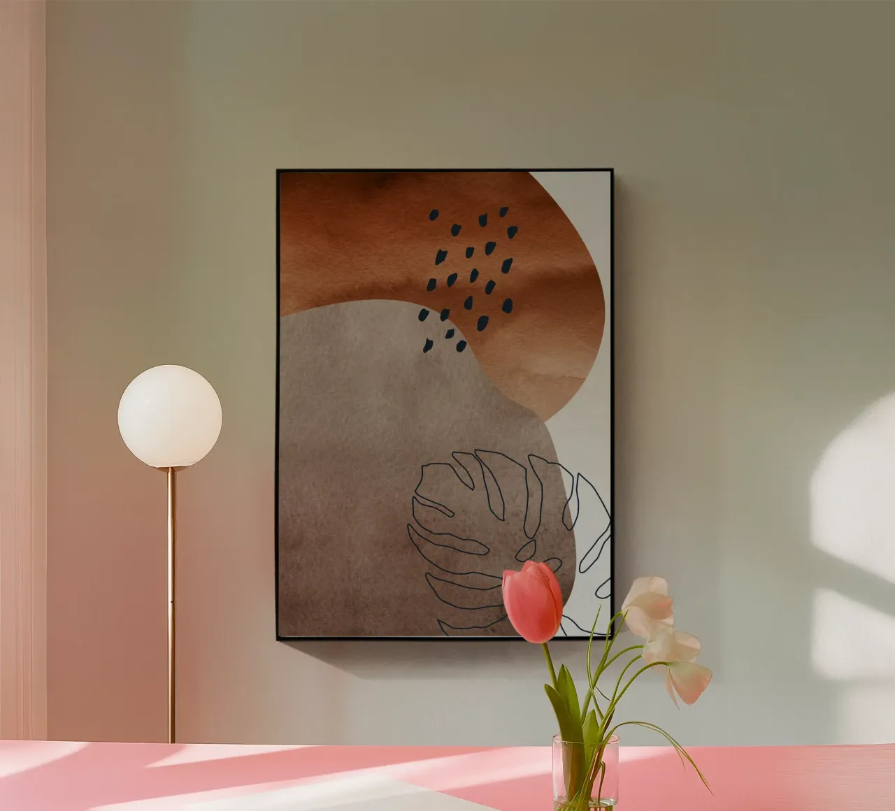 boho abstract art plexiglass da vintageshop