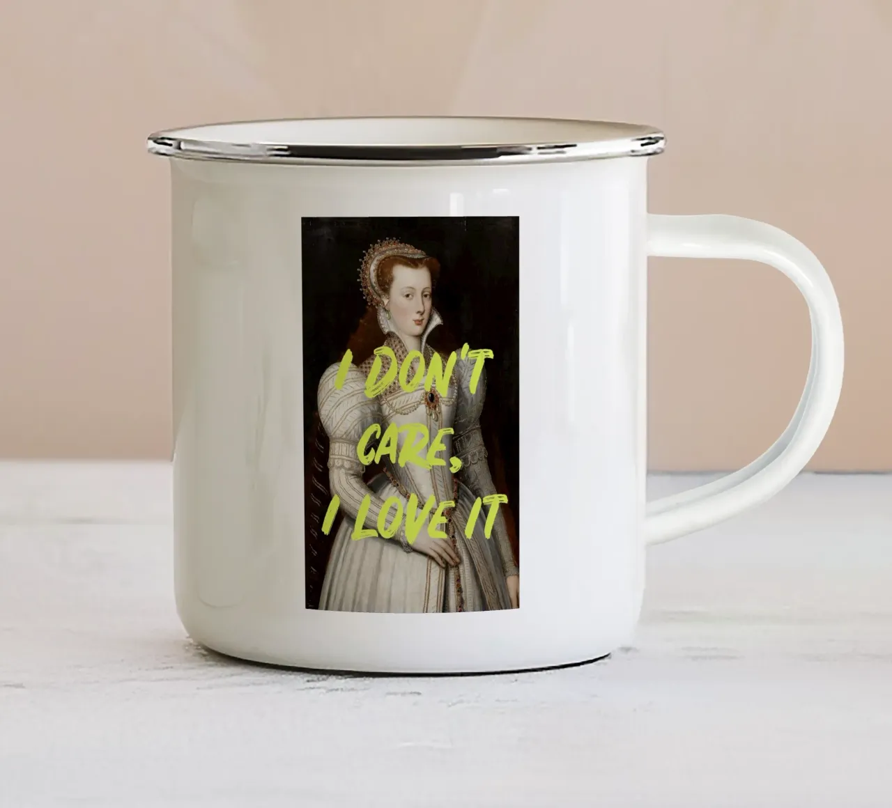 Sassy yellow altered art tazza in smalto da GraceDigitalArtCo
