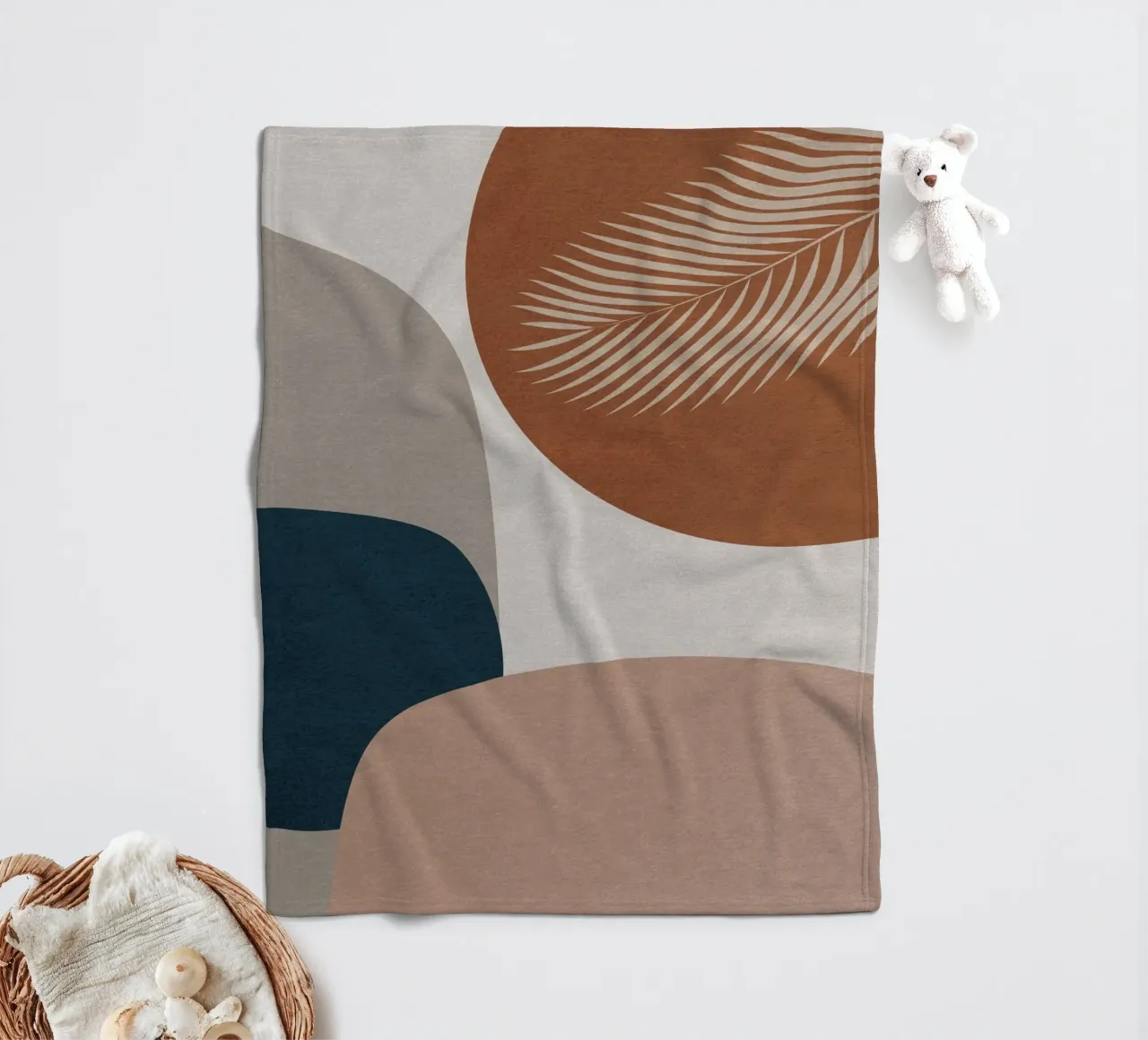 modern abstract art boho coperta in pile da vintageshop