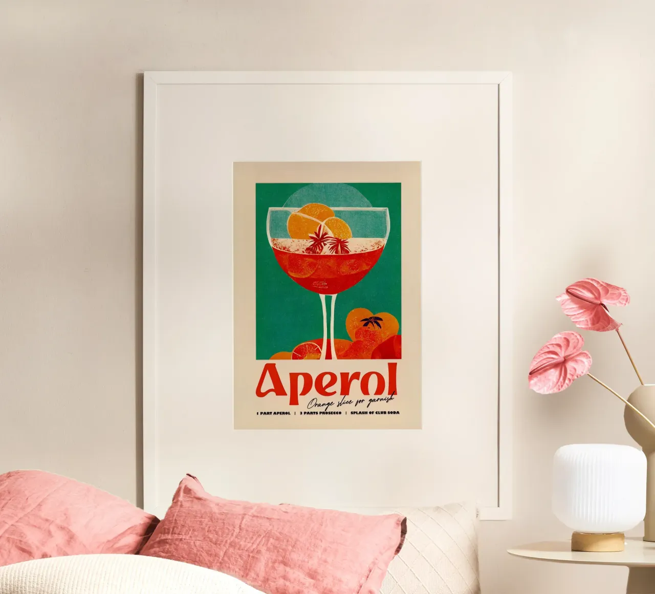 cocktail aperol poster con telaio in alluminio da Kevin Walters