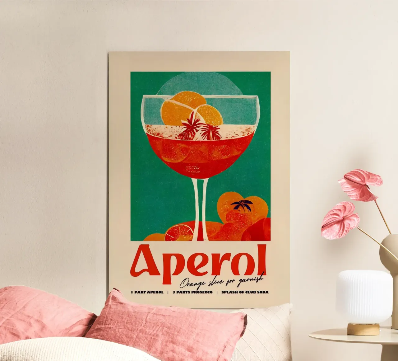 cocktail aperol poster con telaio in alluminio da Kevin Walters