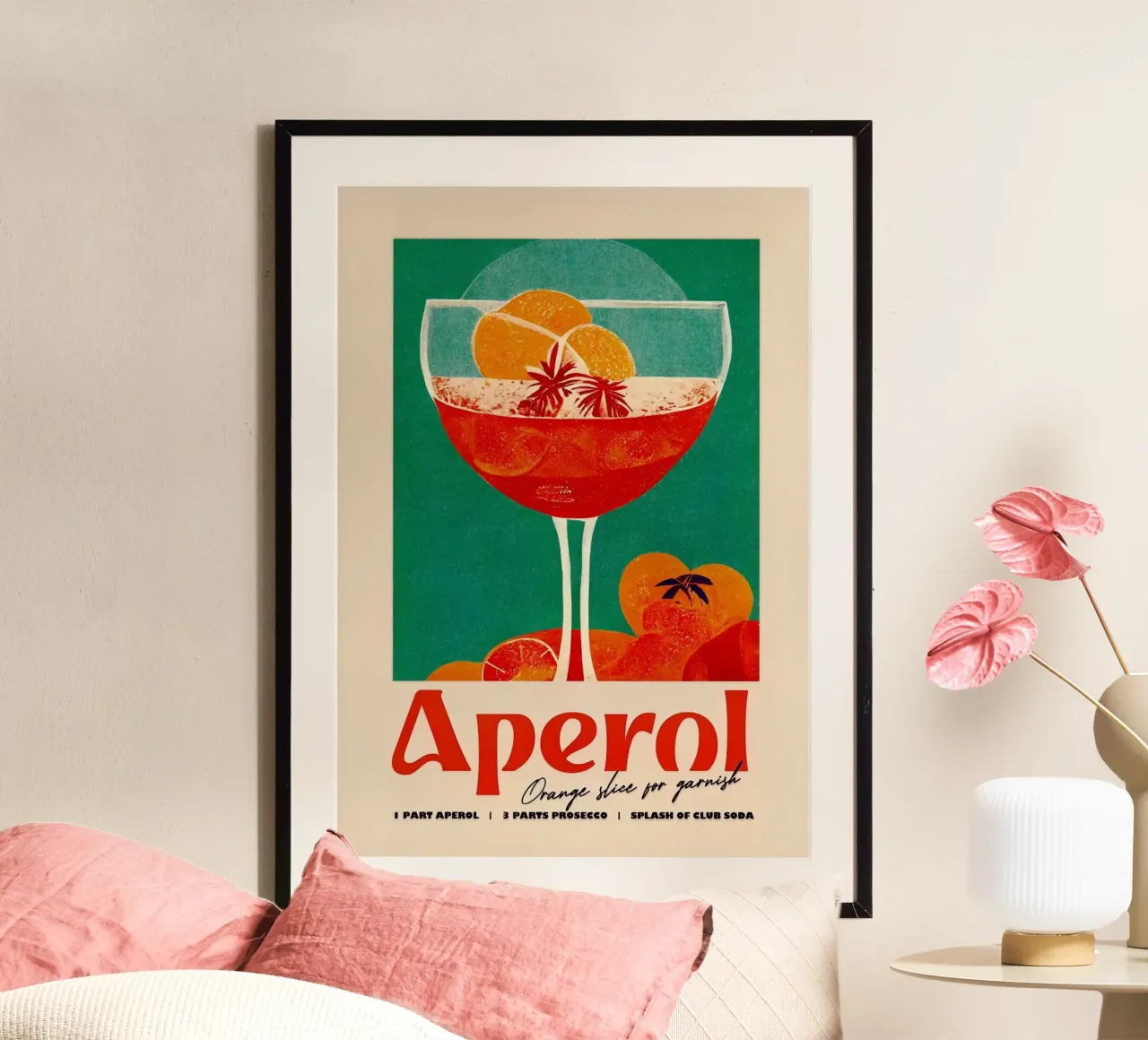 cocktail aperol poster con telaio in alluminio da Kevin Walters