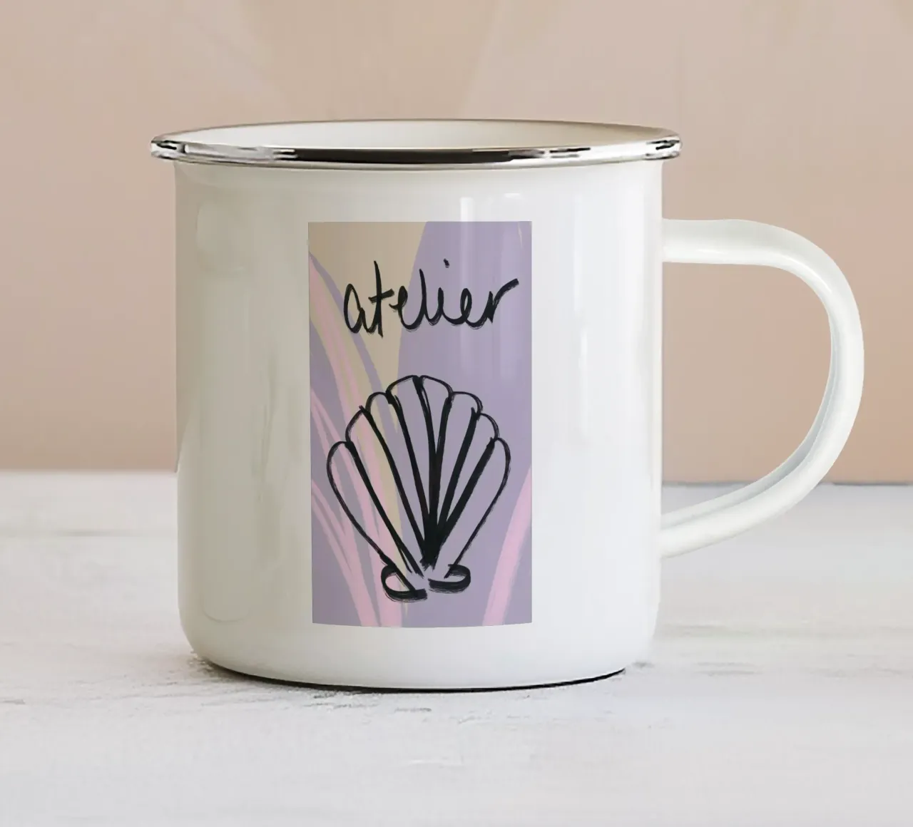 Purple shell illustrated art tazza in smalto da GraceDigitalArtCo