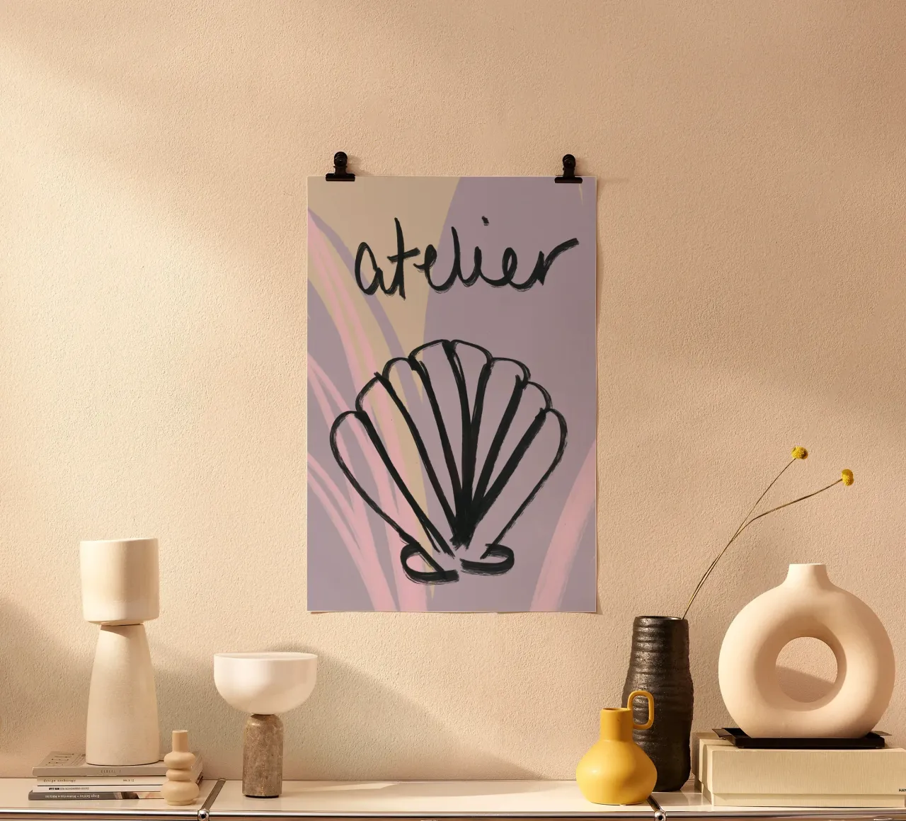 Purple shell illustrated art poster da GraceDigitalArtCo
