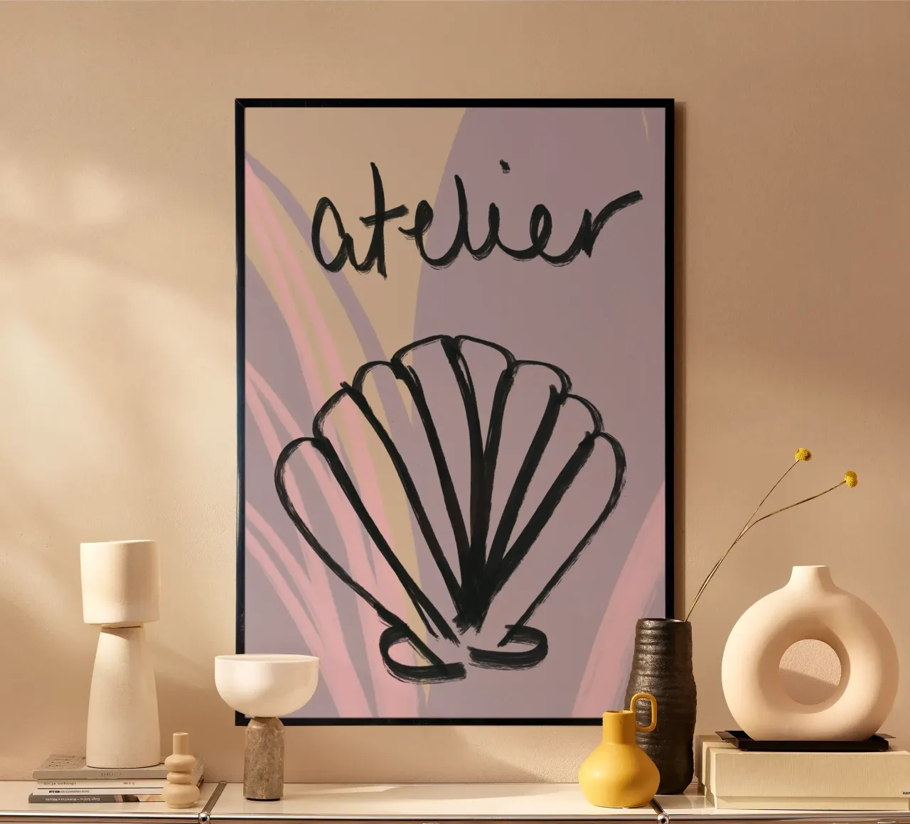 Purple shell illustrated art poster da GraceDigitalArtCo
