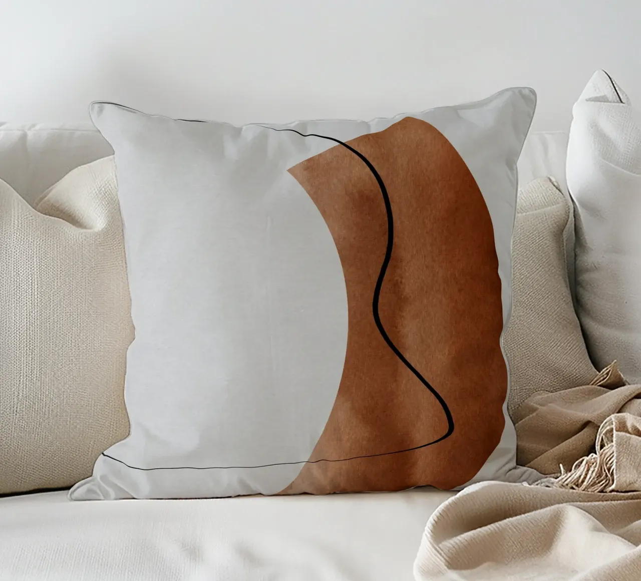 modern abstract art line cuscino da vintageshop