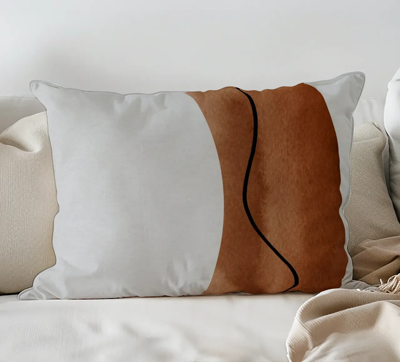 modern abstract art line cuscino da vintageshop