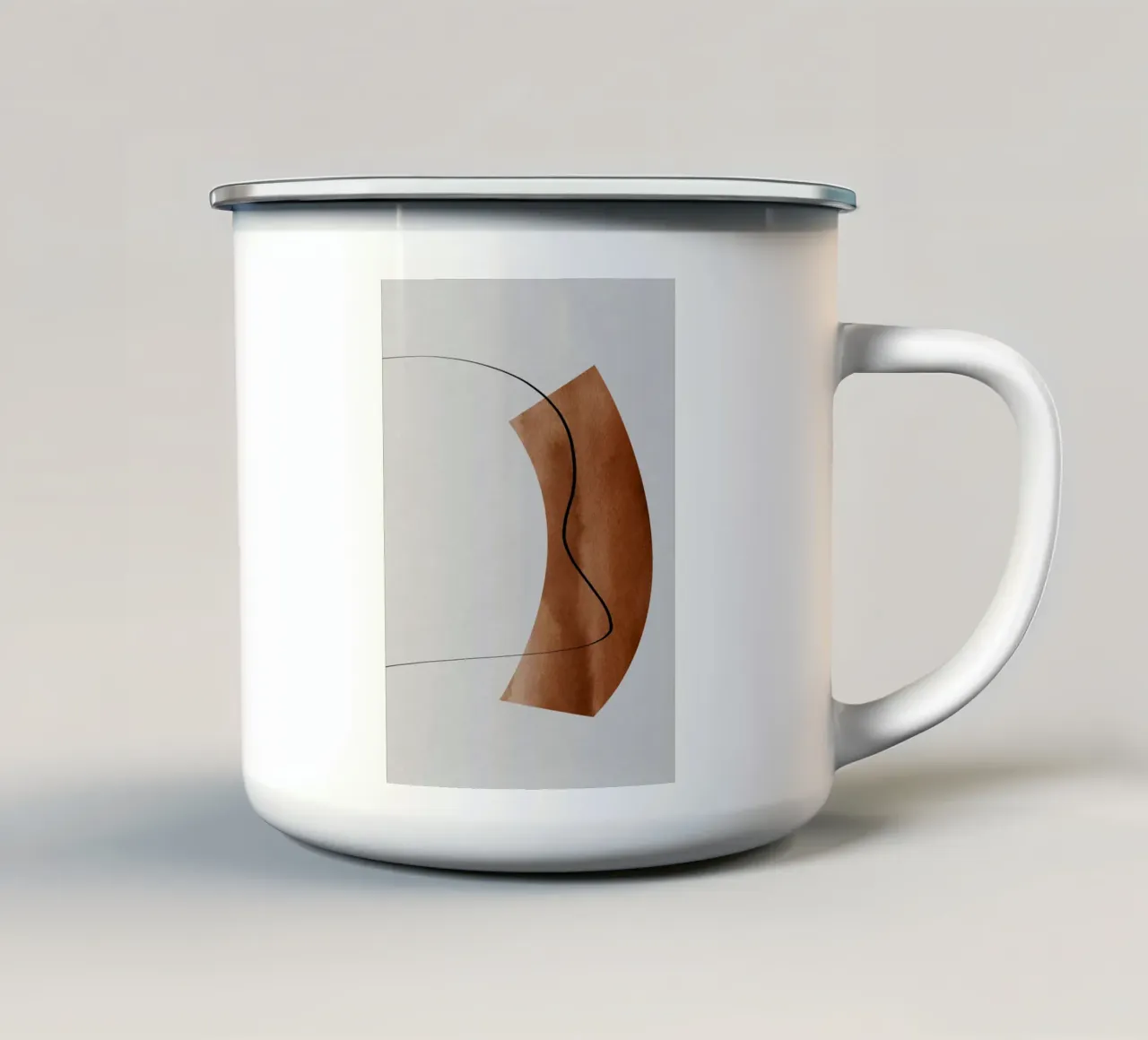 modern abstract art line tazza in smalto da vintageshop
