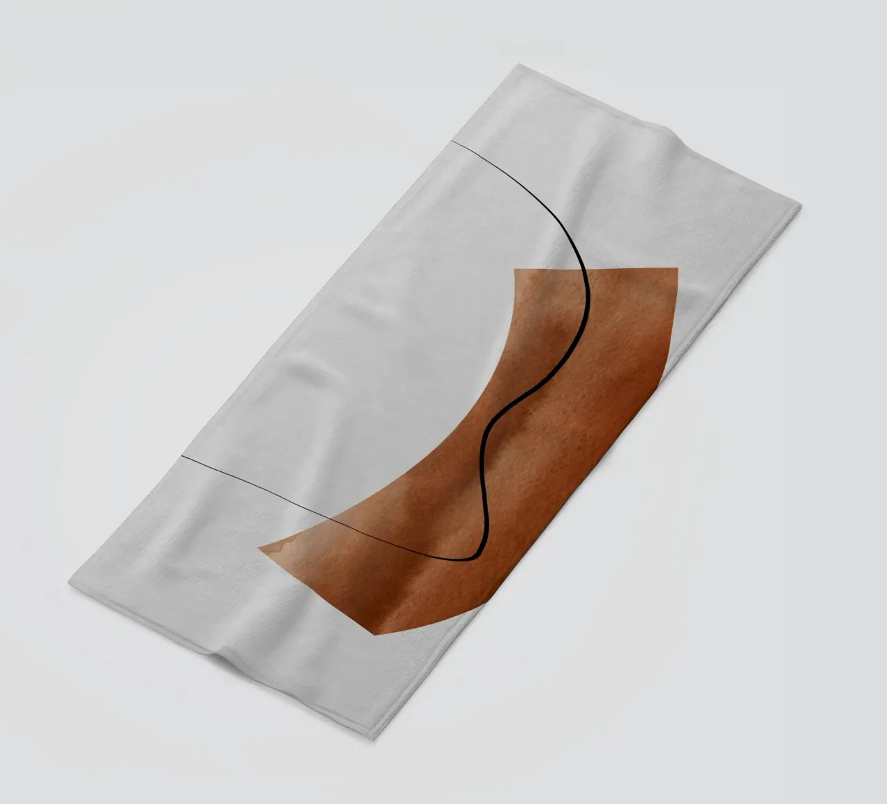 modern abstract art line telo mare da vintageshop
