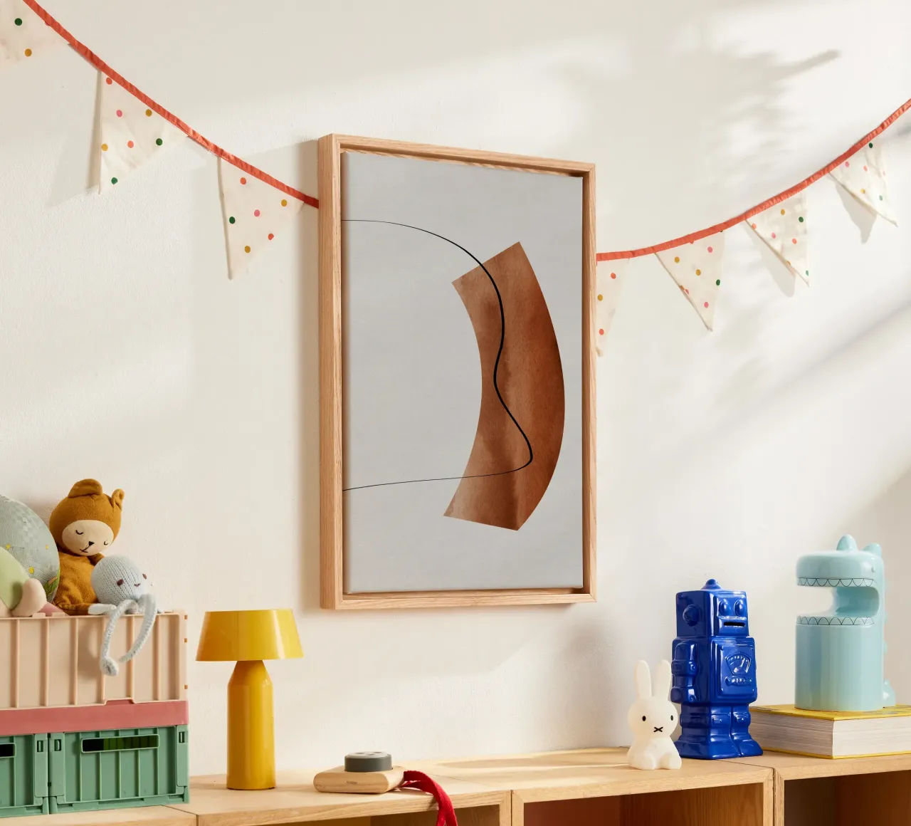 modern abstract art line tela con Cornice a cassetta da vintageshop