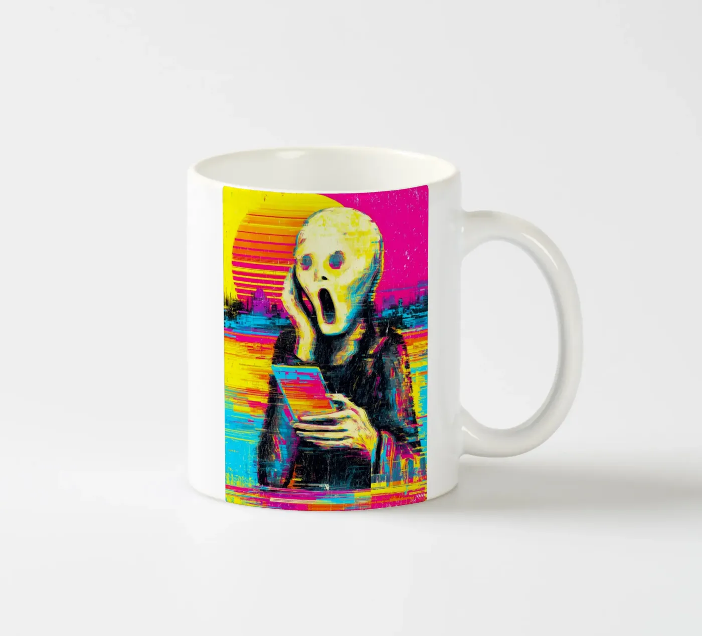 Pixel Panic ceramic mug by Justyna Jaszke JBJart
