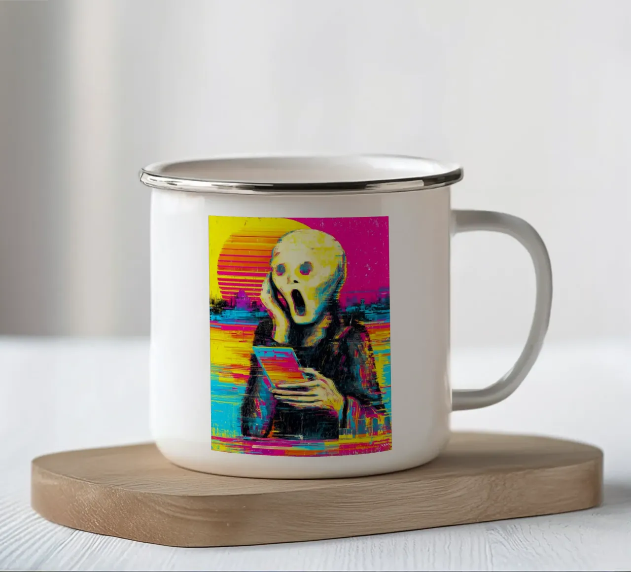 Pixel Panic tazza in smalto da Justyna Jaszke JBJart