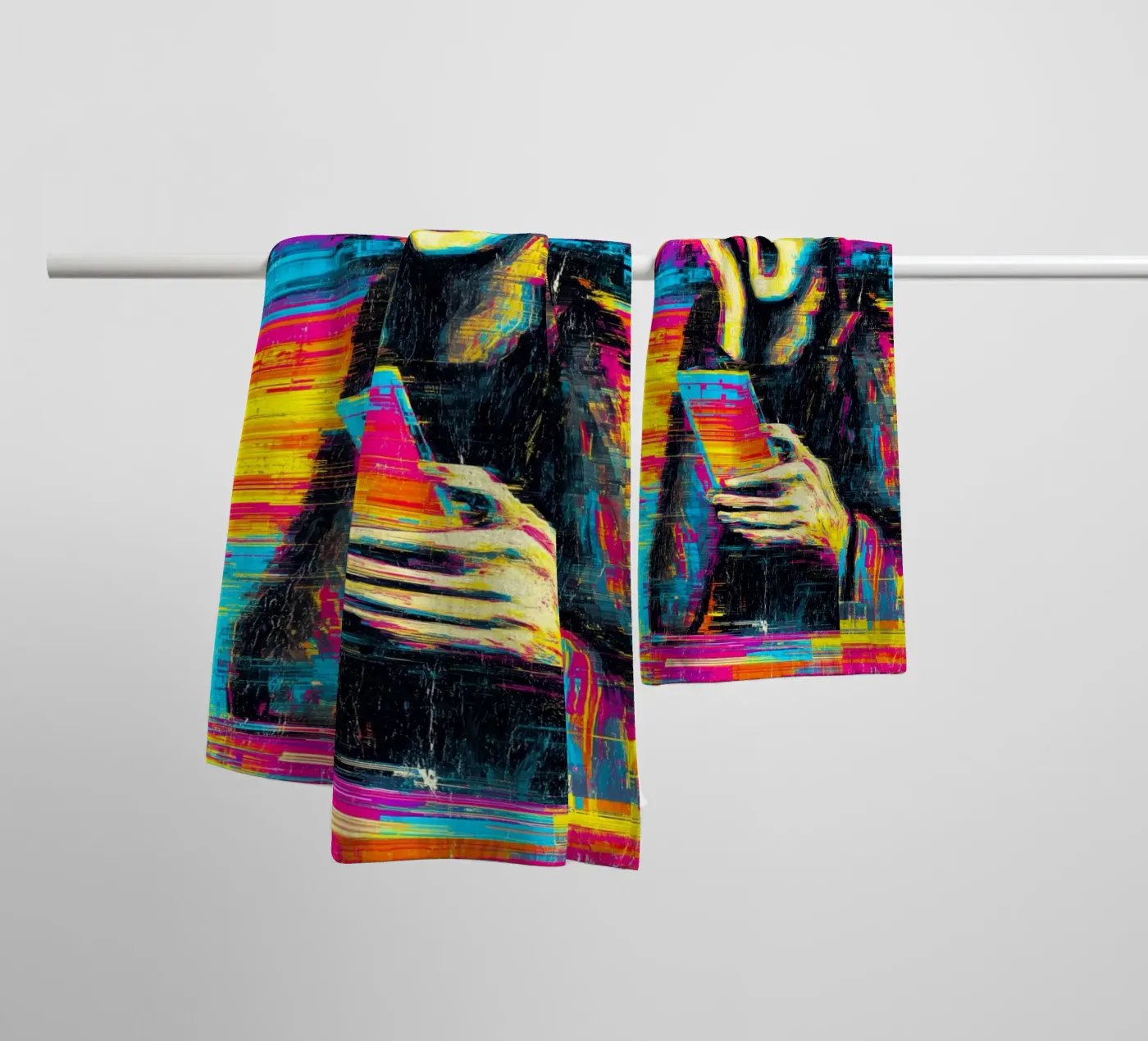 Pixel Paniek badhanddoek van Justyna Jaszke JBJart